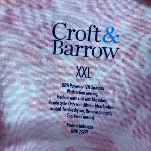 NEW Croft & Barrow Womens Plus XXL Pink Floral Lightweight Wrinkle Resistant Top - Picture 3 of 9